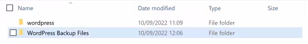 wordpress-backup-folder