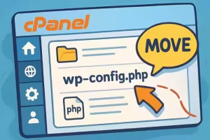 تغییر مکان فایل wp-config.php